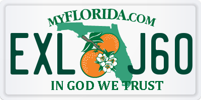 FL license plate EXLJ60