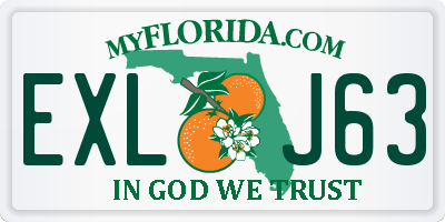 FL license plate EXLJ63