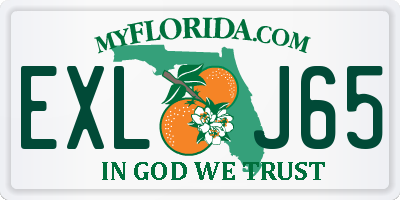 FL license plate EXLJ65