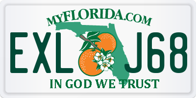 FL license plate EXLJ68