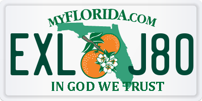 FL license plate EXLJ80