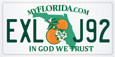 FL license plate EXLJ92