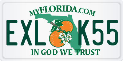 FL license plate EXLK55