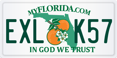 FL license plate EXLK57