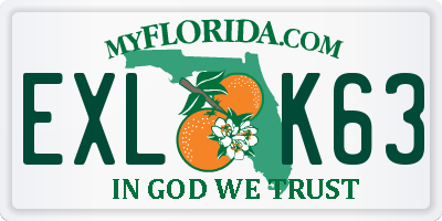 FL license plate EXLK63