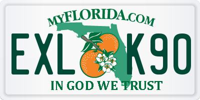 FL license plate EXLK90
