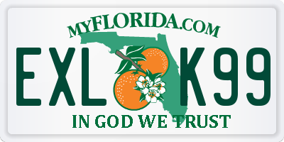 FL license plate EXLK99