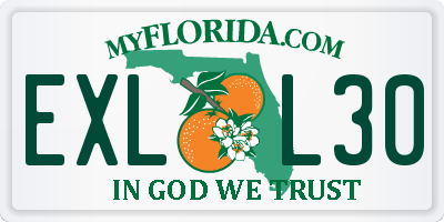 FL license plate EXLL30
