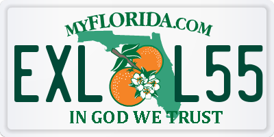FL license plate EXLL55