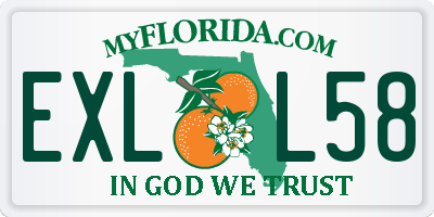 FL license plate EXLL58