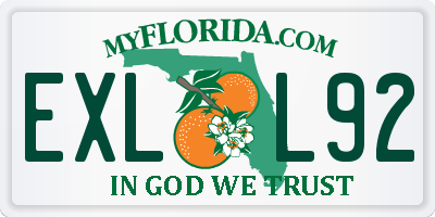 FL license plate EXLL92