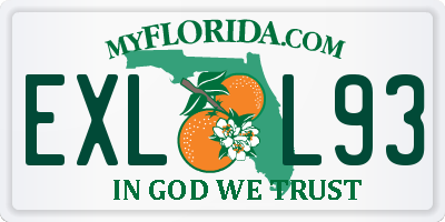 FL license plate EXLL93