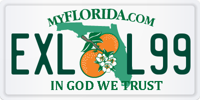 FL license plate EXLL99