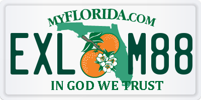 FL license plate EXLM88