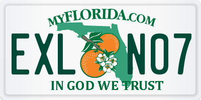 FL license plate EXLN07