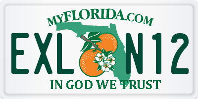 FL license plate EXLN12