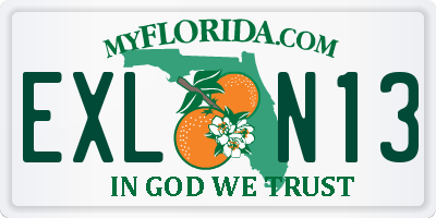 FL license plate EXLN13