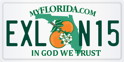 FL license plate EXLN15