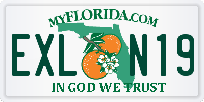 FL license plate EXLN19