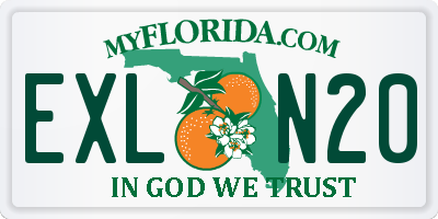 FL license plate EXLN20