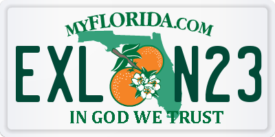 FL license plate EXLN23