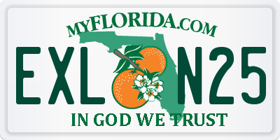 FL license plate EXLN25