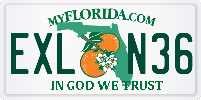 FL license plate EXLN36