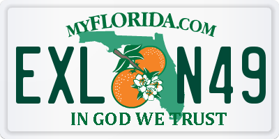 FL license plate EXLN49