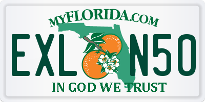 FL license plate EXLN50