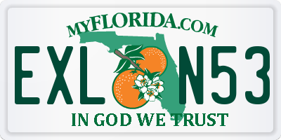 FL license plate EXLN53