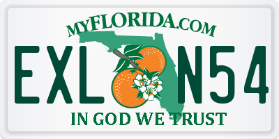 FL license plate EXLN54