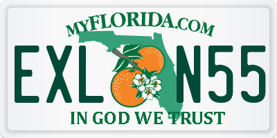 FL license plate EXLN55