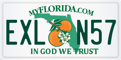 FL license plate EXLN57