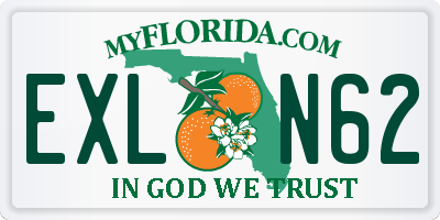 FL license plate EXLN62