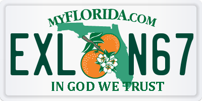 FL license plate EXLN67