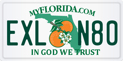 FL license plate EXLN80