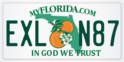 FL license plate EXLN87
