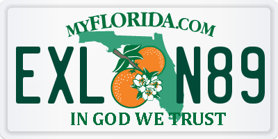 FL license plate EXLN89