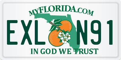 FL license plate EXLN91
