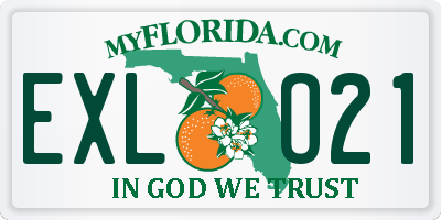 FL license plate EXLO21