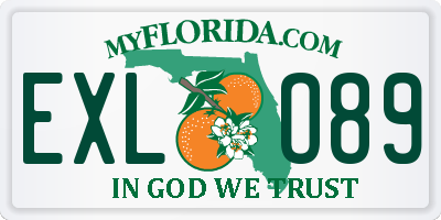 FL license plate EXLO89