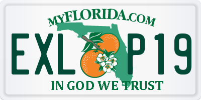 FL license plate EXLP19
