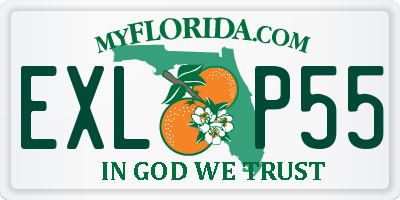 FL license plate EXLP55