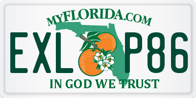 FL license plate EXLP86