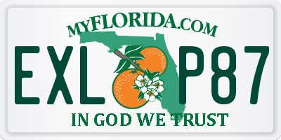 FL license plate EXLP87
