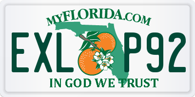 FL license plate EXLP92