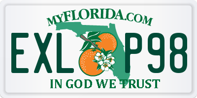 FL license plate EXLP98