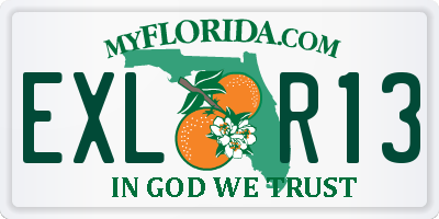 FL license plate EXLR13