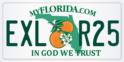 FL license plate EXLR25