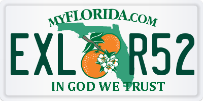 FL license plate EXLR52